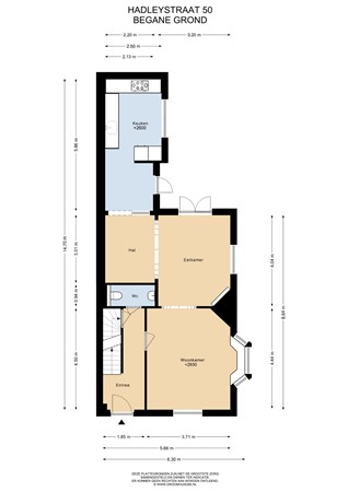 Floorplan - Hadleystraat 50, 1431 SN Aalsmeer